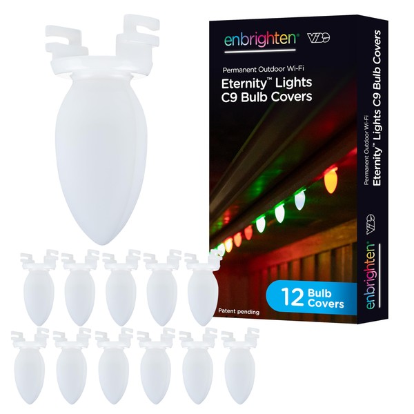 Enbrighten Eternity Permanent Outdoor Lights C9 Bulb Covers, 12 Bulbs,