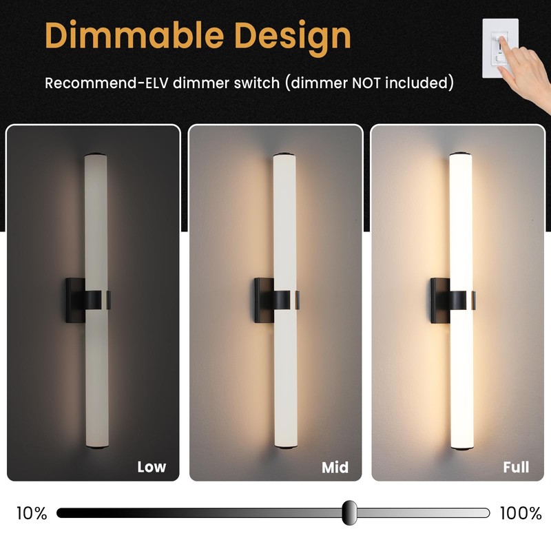 AIJIASI Black Bathroom Vanity Light Fixtures, 31 inch Modern Bathroom