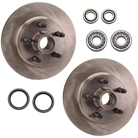Front Metric Disc Brake Rotor & Bearing Kit, 5 on 4.75 Bolt Pattern, 10.5 Vented Rotors with 5/8"-11 Studs, Includes Bearings & Seals, Compatible with 1979+ GM Metric & 2WD S-10
