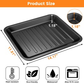 Air Fryer Toaster Oven Accessories for COSORI 12 in 1 C130 CS130 CO130 Convection Oven, 14’’*12’’ Non-Stick Rectangle Air Fryer Rack Replacement Parts Grill Pan Grill Plate Crisper Plate Tray