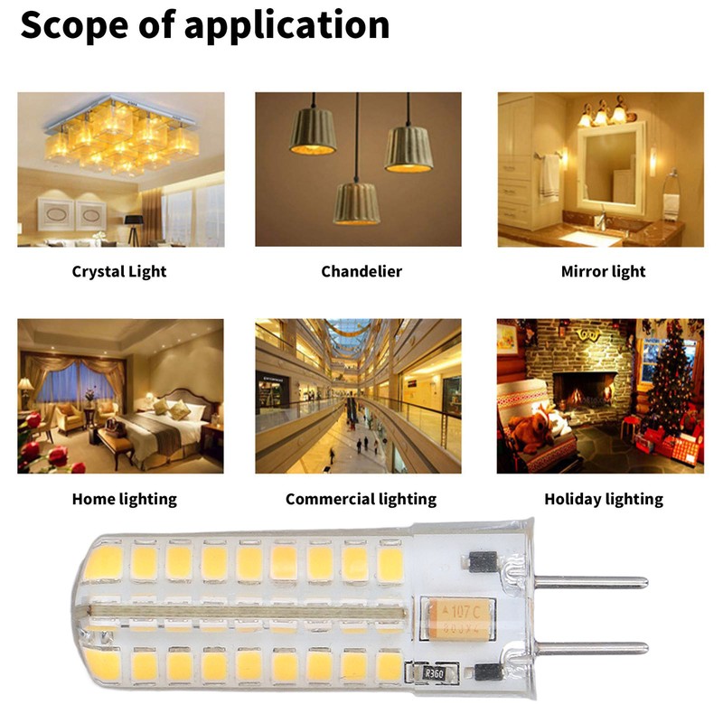 6Pcs GY6.35 LED Bulb 7W AC DC12V 700lm 72 LEDs