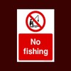 No Fishing Plastic Sign with 4 Pre-Drilled Holes (WS17) -