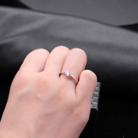 Uloveido Women 925 Sterling Silver Wedding Anniversary Ring for Bridal , Fashion CZ Diamond Promise Infinity Ring Silver for Women (Size 5-9) JZ048, Crystal, Cubic Zirconia