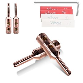 Tertullus Banana Plugs High End Pure Copper, HiFi Copper Banana Plug, Speaker Cable Plug, Screwable for Speaker Cables up to 5 mm, Pack of 4