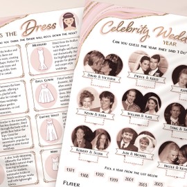 Rose Gold Hen Party Games (7 Fun & Elegant Games for 12 Guests), Classy Bachelorette, Hen Do Accessories for Bridal Shower, Advice to the Bride, Celebrity Wedding Year Quiz, Guess the Dress and More