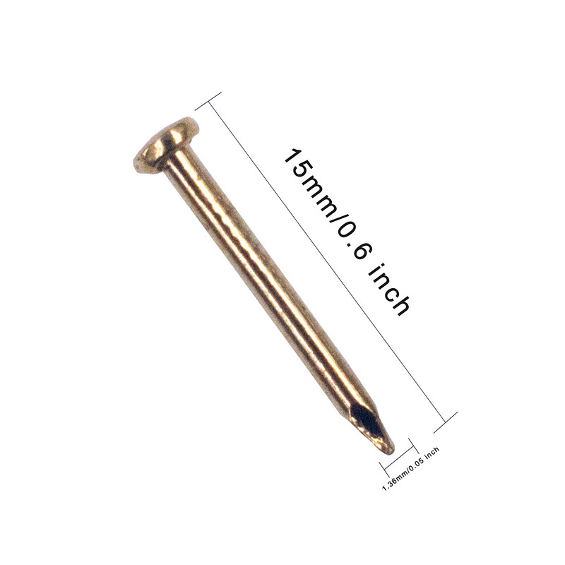 OMOTOOL Round Head Pins Nails (Pack of 300), Brass-Plated Nails
