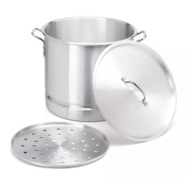 Benecasa Bene Casa Aluminum Stock Pot with Steamer Rack and Lid