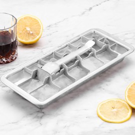 Jiawu Stainless Steel Ice Cube Tray, 18 Slots Metal Ice Cube Trays for Freezer Vintage Inspired Design with Release Lever for Making Large Cubes Kitchen & Bar, Dishwasher Safe