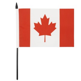 Canada Table Flag 5'' x 8'' - Canadian Desk Flag 21 x 14 cm - Black plastic stick and base - Drapeau Canada AZ FLAG