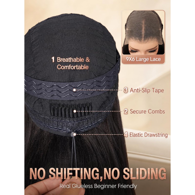 26 Inch Chestnut Brown Layered Cut Straight Glueless Wear Go