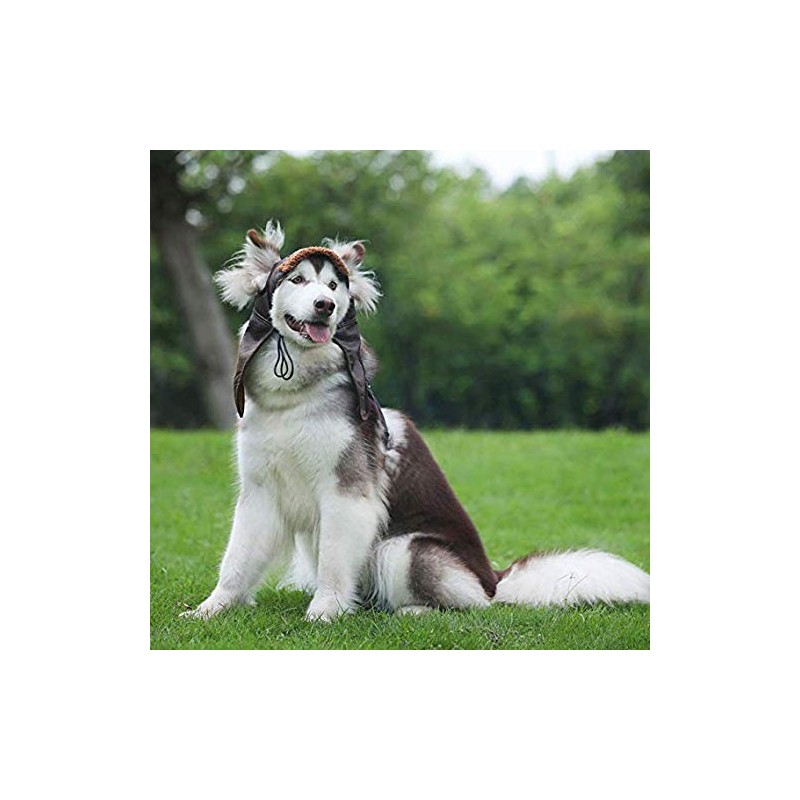 Leconpet Dog Aviator Hat, Dog Winter Pilot Hat with Ear