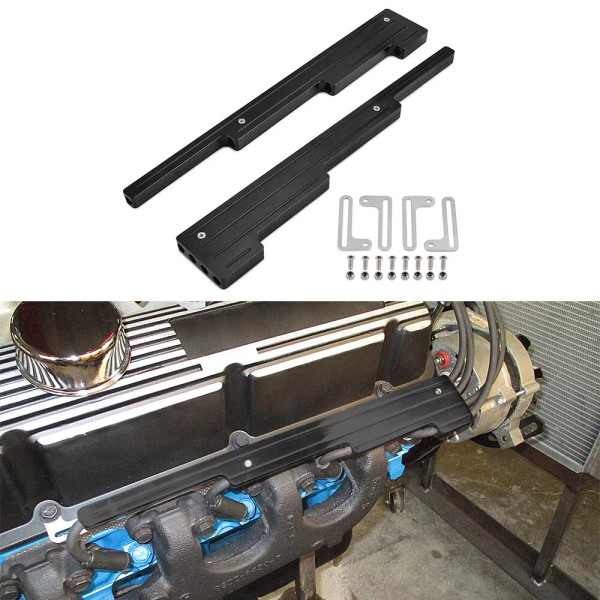 BEVINSEE Black Spark Plug Wire Loom Holders Separator Kit Fits