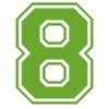 Applicable Pun Varsity Number 8 - Vinyl Decal - Lime
