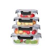 Pmssypl Glass Food Storage Containers with Airtight Locking Lids, 4-Piece