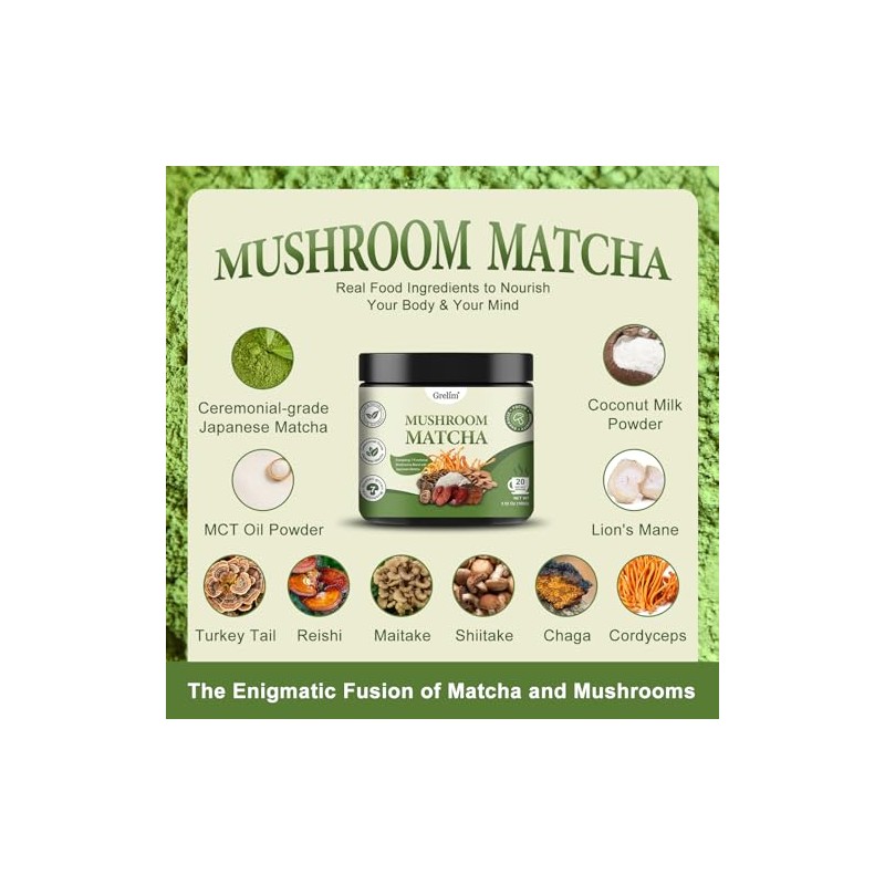 Grelim Matcha De Championes, Matcha Ceremonial Japons Infundido Con 7