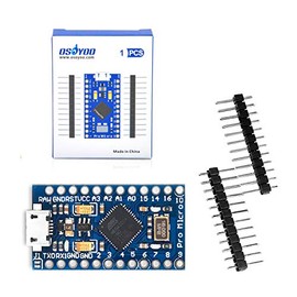 OSOYOO Pro Micro ATmega32U4 5V/16MHz Module Board with 2 Row pin Header Replace with ATmega328 Pro Mini for Arduino