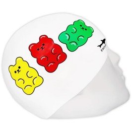 escualo Gorra para Natacion Unisex Adulto y Niño Modelo Panditas (Silicon) Impermeable, Unitalla, Color Blanco