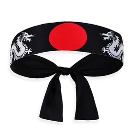 hhdatc Japan Country Flag Headbands,Black Sweat Bands Headbands Men Bandana Japan Headband for Men Soccer, Tennis, Workout, Costume