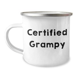 Grampy Gifts from Men for Christmas Unique Camping Mug with Funny Quote 'Certified Grampy'