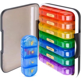 MURRI&MURRDI 7-Day Pill Organizer with 28 Cells, 28 B-multicolored