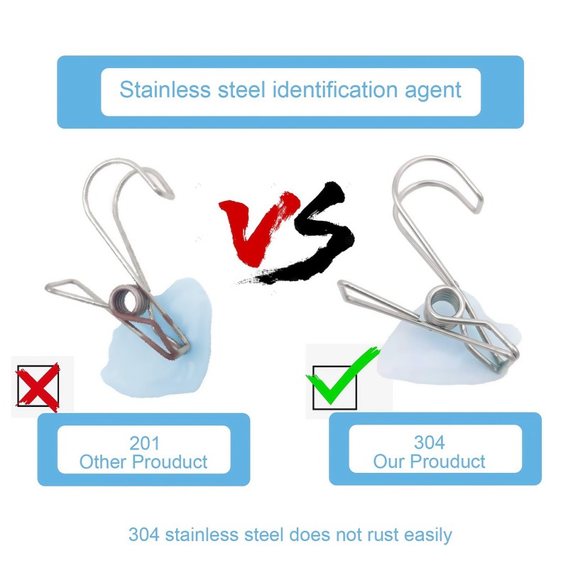 30 Pcs Clothes Pegs，3.74in Stainless Steel Metal Long Tail Clip