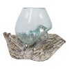 Ebros Gift Balinese Handicraft Natural Driftwood With Hand Blown Molten