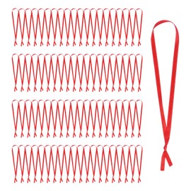 100Pcs Christmas Ornament Hangers, Hand Tied Ribbon Loops, Thin Ribbon for Ornaments (Red)