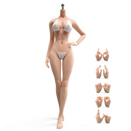 RoofWorld Cuerpo Femenino a Escala 1/6, Soldado en Miniatura, Figura de Acción Sin Costuras, Conjunto de Bikinis y Pies No