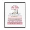 Stupell Industries Pink Rose Bouquet Fashion Style Bookstack, Designed by