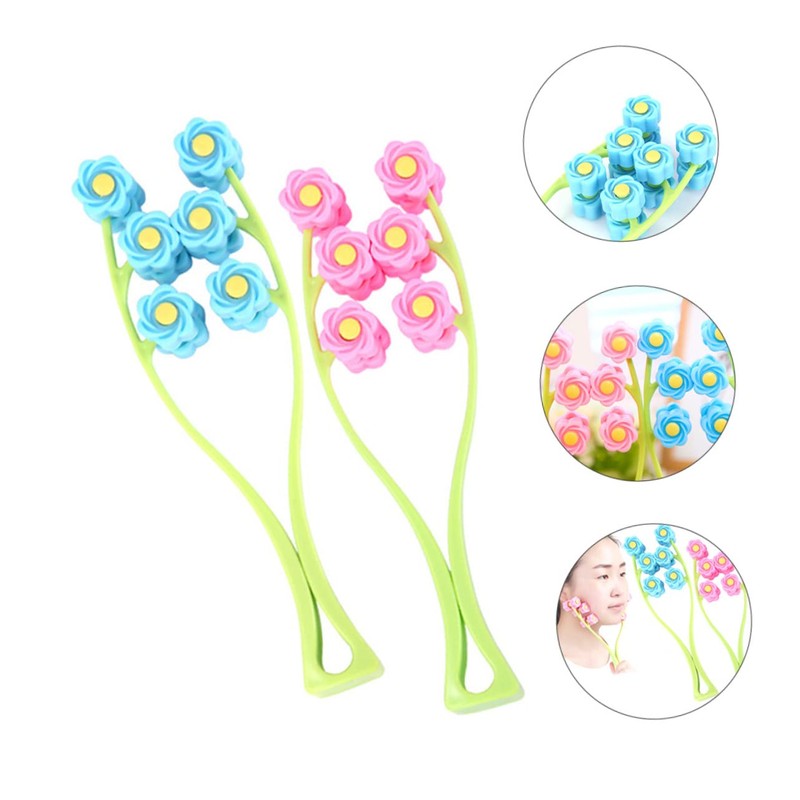 WOONEKY 2pcs Face Massage Roller Hand Held Aging Facial Care