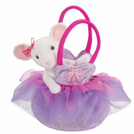 Douglas NEW Douglas Cuddle Toys White Mouse Purple Ballerina Tutu Sassy Sak Purse