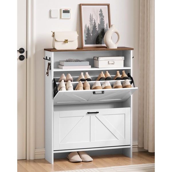 CHOEZON Shoe Cabinet with 2 Flip Drawers, Shoe Storage Cabinet