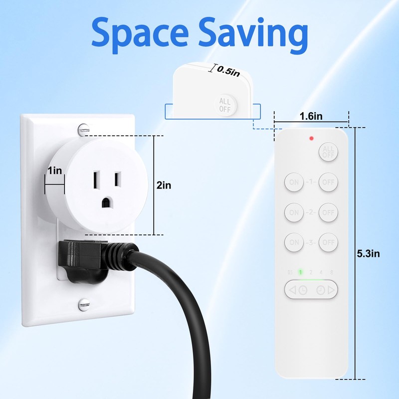 GREENCYCLE Remote Control Outlet, Remote Timer Switch, Plug in Light