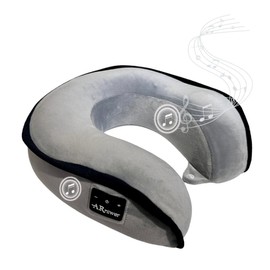 ARniwer Bluetooth Music Semicircular 360° Neck Pillow Plus Wireless Bluetooth Speaker Suitable Airplane,Train,Car,Office,Outdoor Camping for Sleeping, Resting The Best Travel Essentials. (Light Gray)
