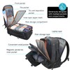 SWICKY Travel black Laptop backpack 37L ，carry on Flight Approved