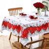 Valentines Tablecloth Red Hearts Eucalyptus Leaves Table Cloth Rectangle Table,