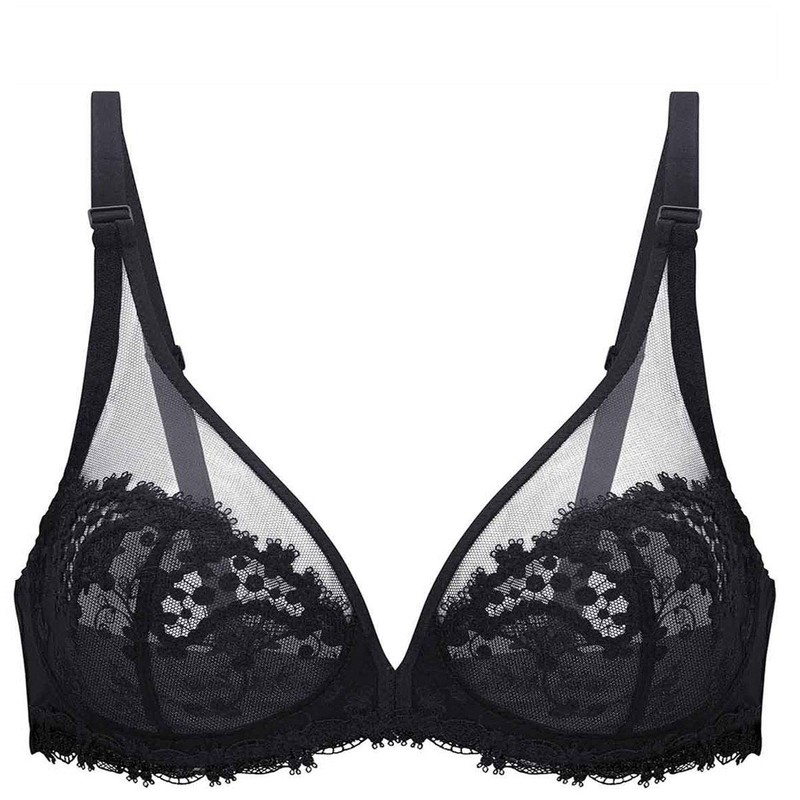 Simone Perele Women's Wish Sheer Plunge Bra, Black, 32C
