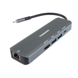 PremiumCord USB-C Dock with 4K HDMI, 2x USB-A 3.2, RJ45 10/100/1000Mbps and PD 100W, Resolution UHD 4K 2160p 30Hz, Full HD 1080p, USB 3.2 Type C, Plug and Play, Aluminium Housing, Length 20 cm