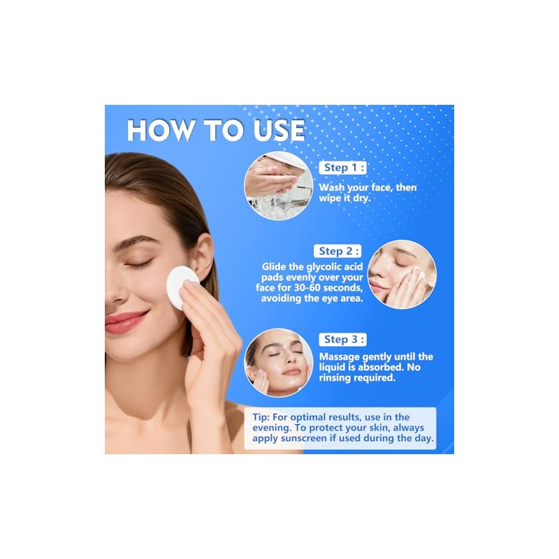 Glycolic Acid Exfoliating Pads with Salicylic Acid - 60 Count