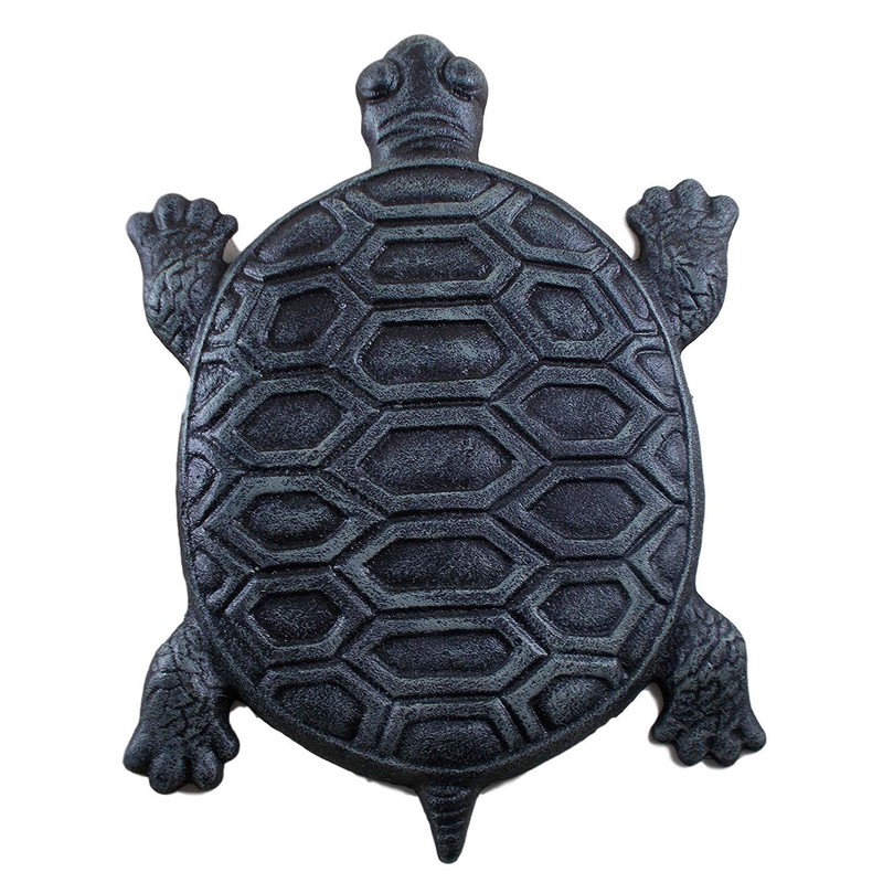 Set of 2 Iron Verdigris Garden Turtle Stepping Stone
