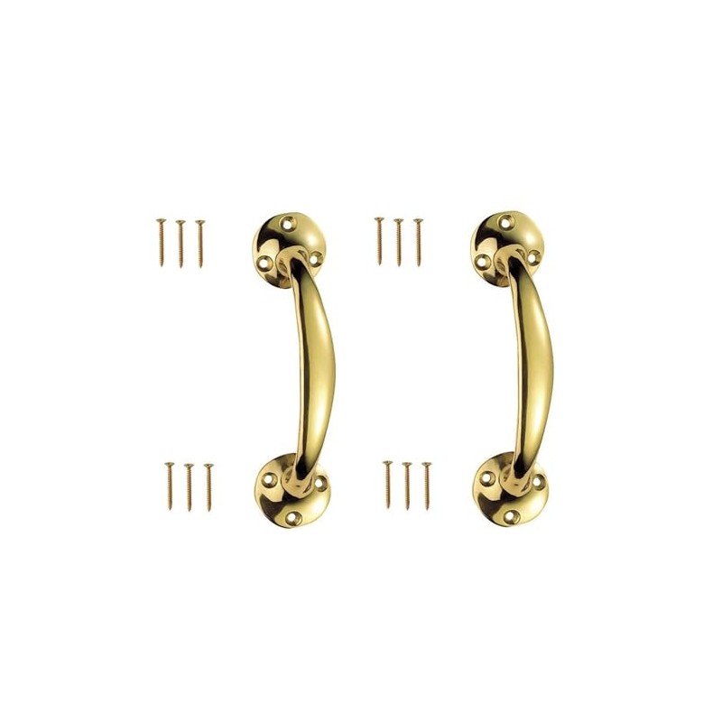 Electric Brass Bow Pull Handles with Screws 150mm Victorian Bow