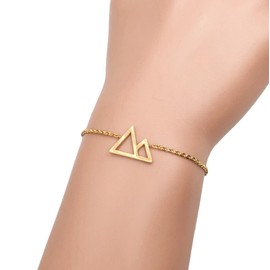 Gold Twin Peaks Mountain Link Chain Bracelet (Stainless Steel) Miss Fit Boutique