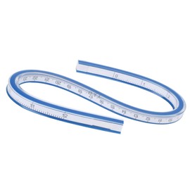 Flexible Curve Ruler, Vinyl Plastic Double Sided Flexible Measurement Tool for Engineering, Drafting and Design - 30cm/11.81"