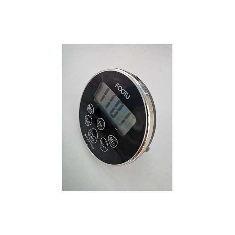 FCXJTU Wasserdichter Badezimmer-Dusch-Timer mit magnetischer Rückseite und faltbarem Ständer, IPX7