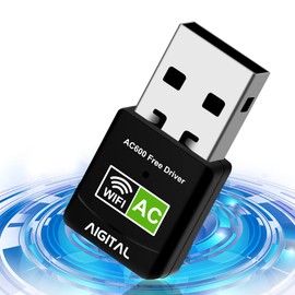 Aigital WiFi Stick, WLAN Adapter 600Mbps (2.4G/600Mbps) Wireless USB Adapter Receiver 802.11ac/n/g/b Network Dongles, for PC, for Windows XP/7/8/10/TV Box, No CD Needed, Plug & Play