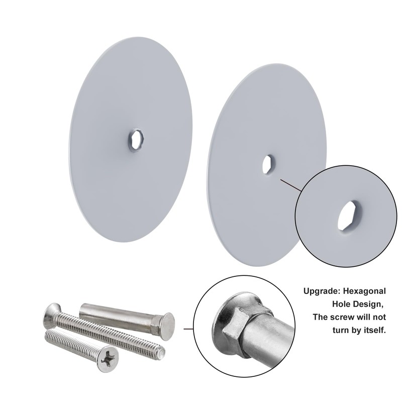 NAUBEA 1 Pack Door Hole Cover Plate Primed Gray Deadbolt