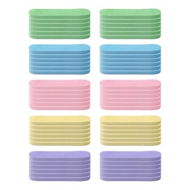 60PCS Facial Sponges, Compressed Facial Sponges, 0.8cm Thick Real Techniques Sponge Makeup Remover in Pink, Blue, Green, Purple & Light Yellow, Face Sponge for Cleansing