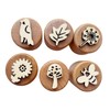 SM SunniMix Wooden Stamps Creative Decorative Pottery Stamps Kindergarten Round