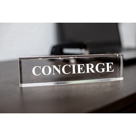 Concierge 2" x 8" Clear Acrylic - Office Desk Accessories Décor