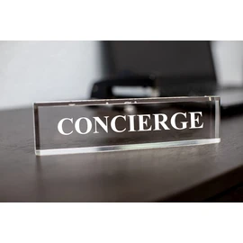 Concierge 2" x 8" Clear Acrylic - Office Desk Accessories Décor